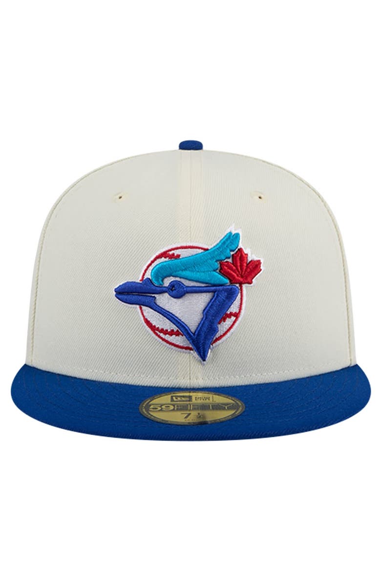 New Era Men's New Era Cream Toronto Blue Jays Cooperstown Collection Chrome 59FIFTY Fitted Hat, Alternate, color,