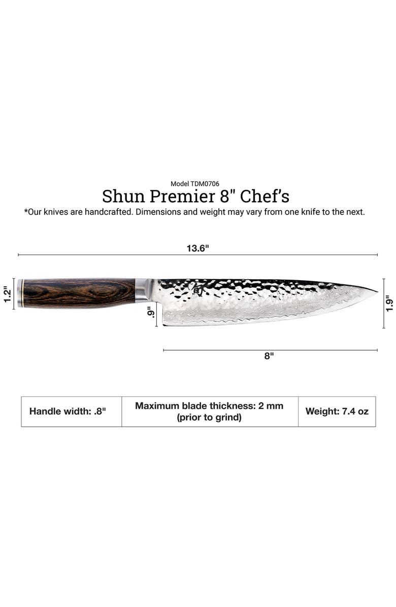 SHUN CUTLERY Premier 8-Inch Chef's Knife, Alternate, color, 