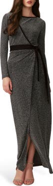 Diane von Furstenberg Simona Long Sleeve Faux Wrap Maxi Dress