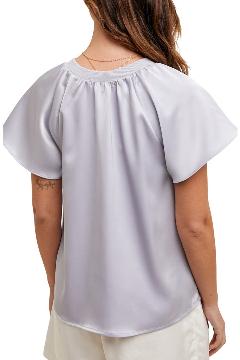 Flutter Sleeve Satin Top, Alternate, color, CLOUD