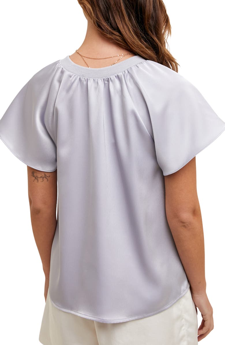 WISHLIST Flutter Sleeve Satin Top, Alternate, color, Cloud