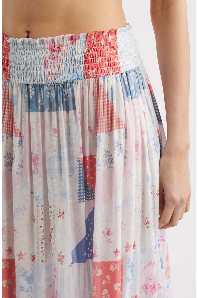 Umber Cotton Maxi Skirt, Alternate, color, BLUEBERRY SUNDAE