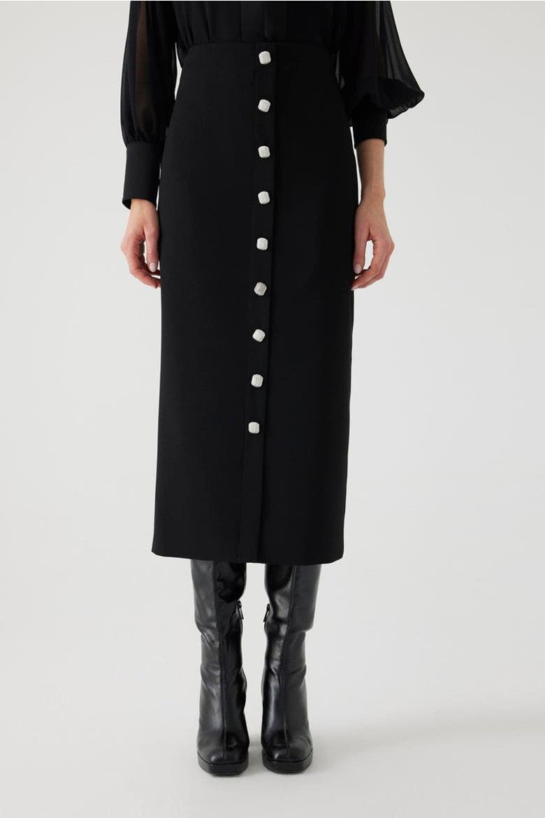 Alibeth  Midi Pencil Skirt, Alternate, color, BLACK