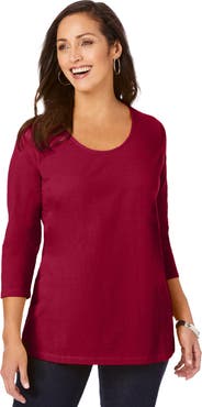 Jessica London Stretch Cotton Scoop Neck Tee