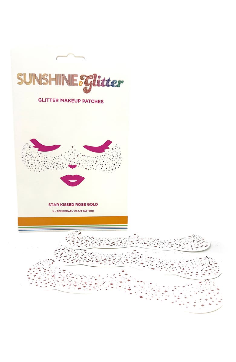 Sunshine & Glitter Kids' Star Kissed Rose Goldtone Temporary Tattoos, Alternate, color, Rose Gold