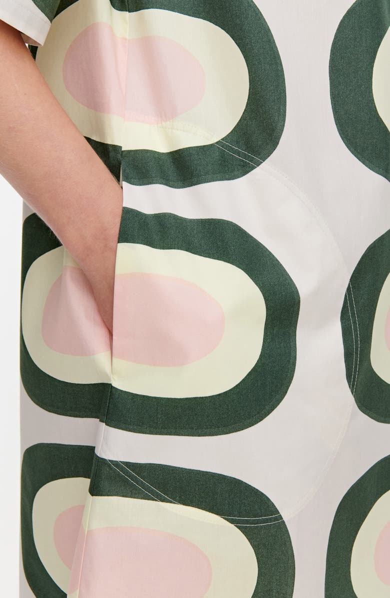 Marimekko Huomenna Pieni Melooni Cotton Poplin Midi Dress, Alternate, color,