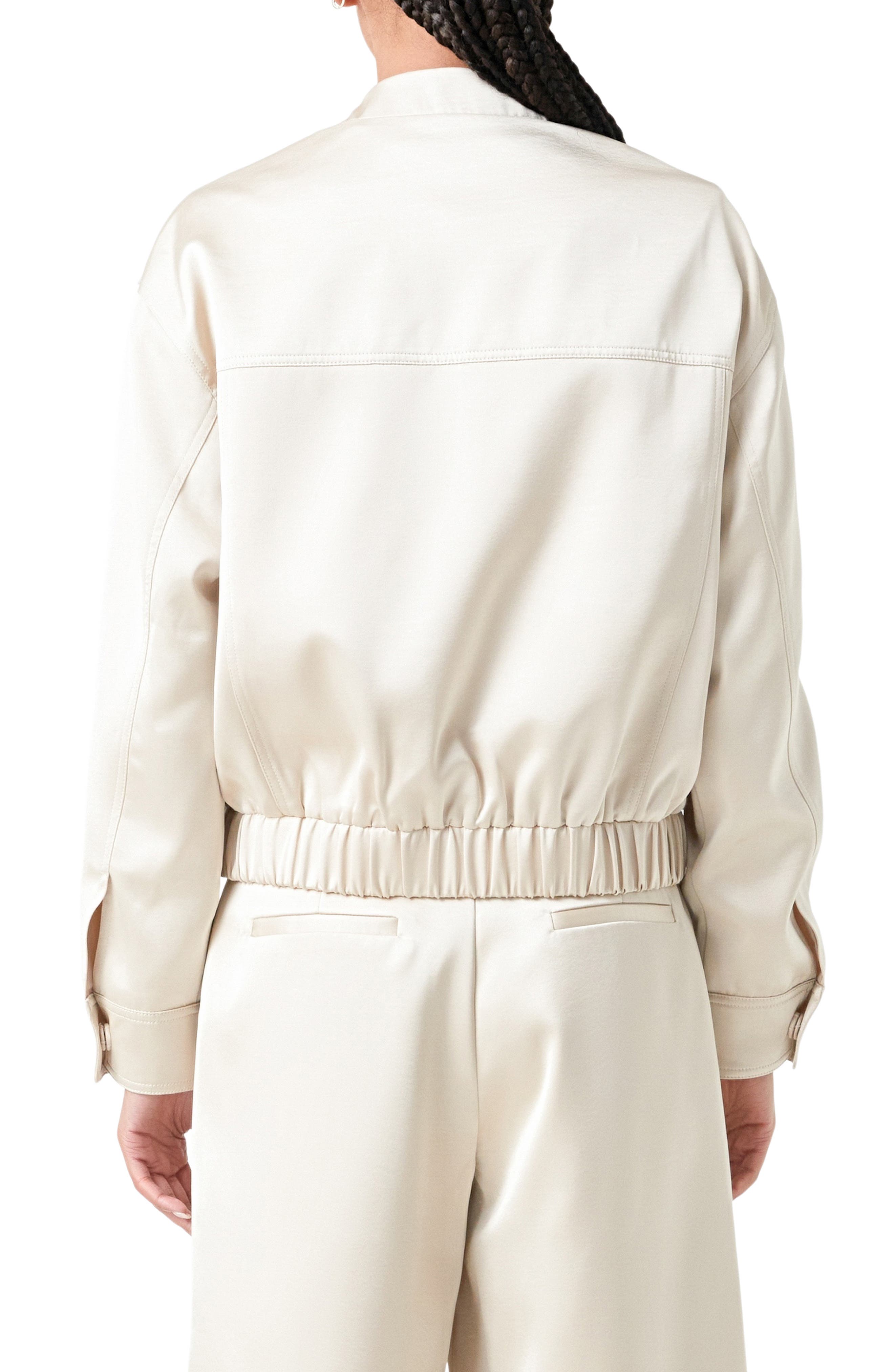 Cargo Pocket Satin Bomber Jacket - image 2