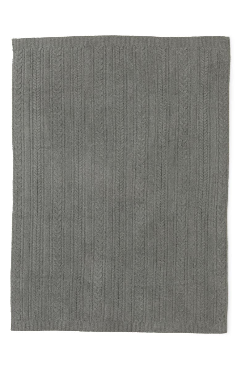 Barefoot Dreams<sup>®</sup> CozyChic<sup>®</sup> Cable Throw Blanket, Alternate, color, Laurel Green