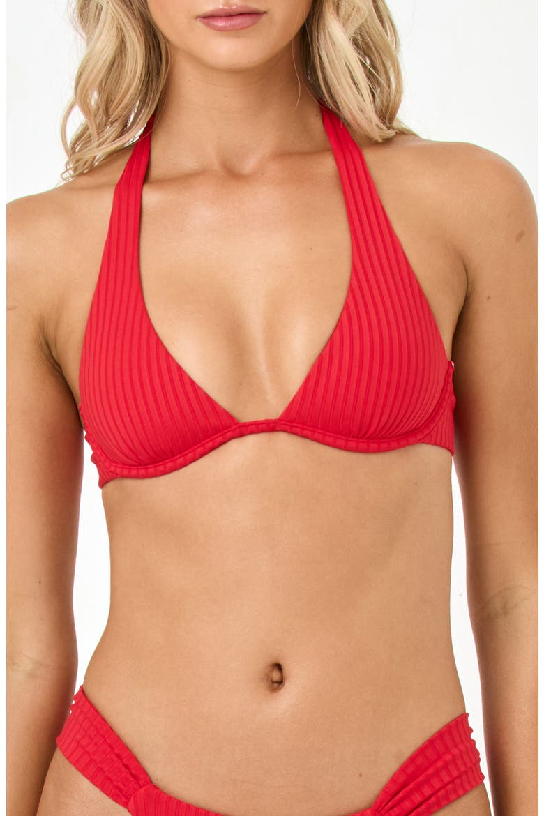 Isa Underwire Rib Bikini Top, Main, color, FLAME