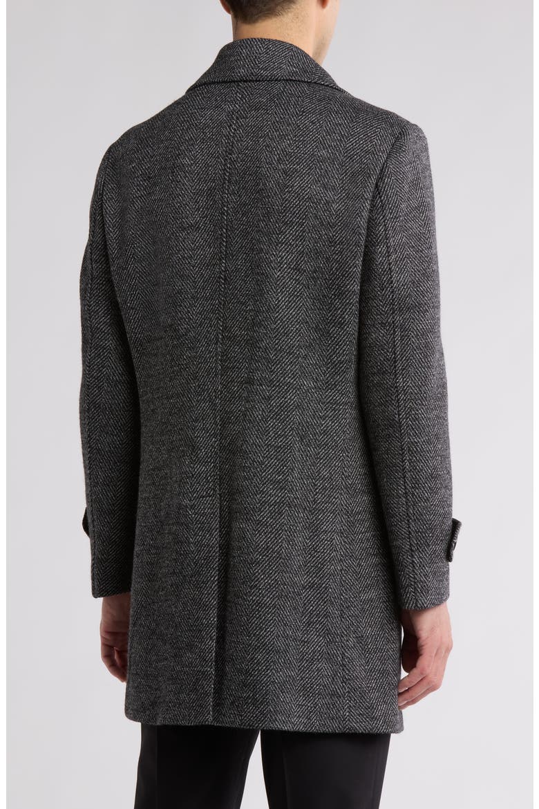 Chevron Wool Blend Overcoat, Alternate, color, CHARCOAL