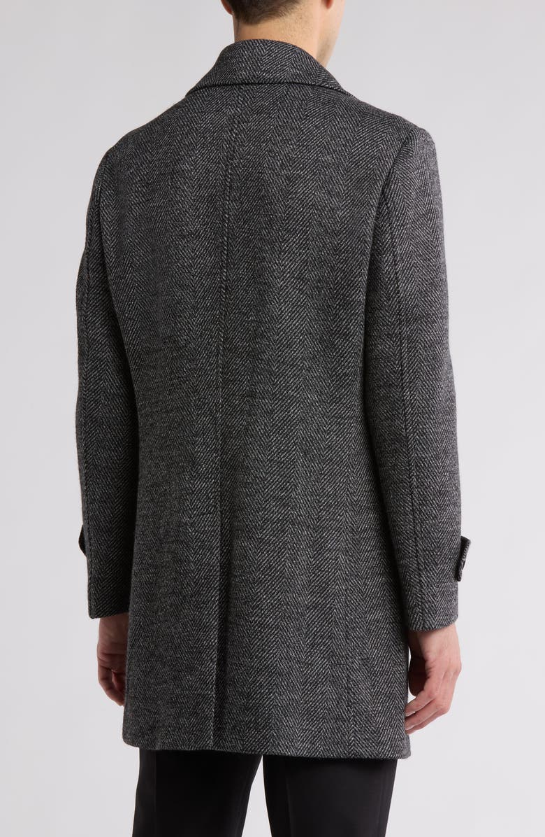 English Laundry Chevron Wool Blend Overcoat, Alternate, color, Charcoal