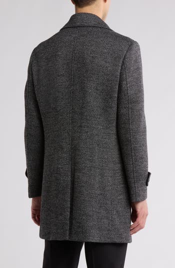 Chevron Wool Blend Overcoat