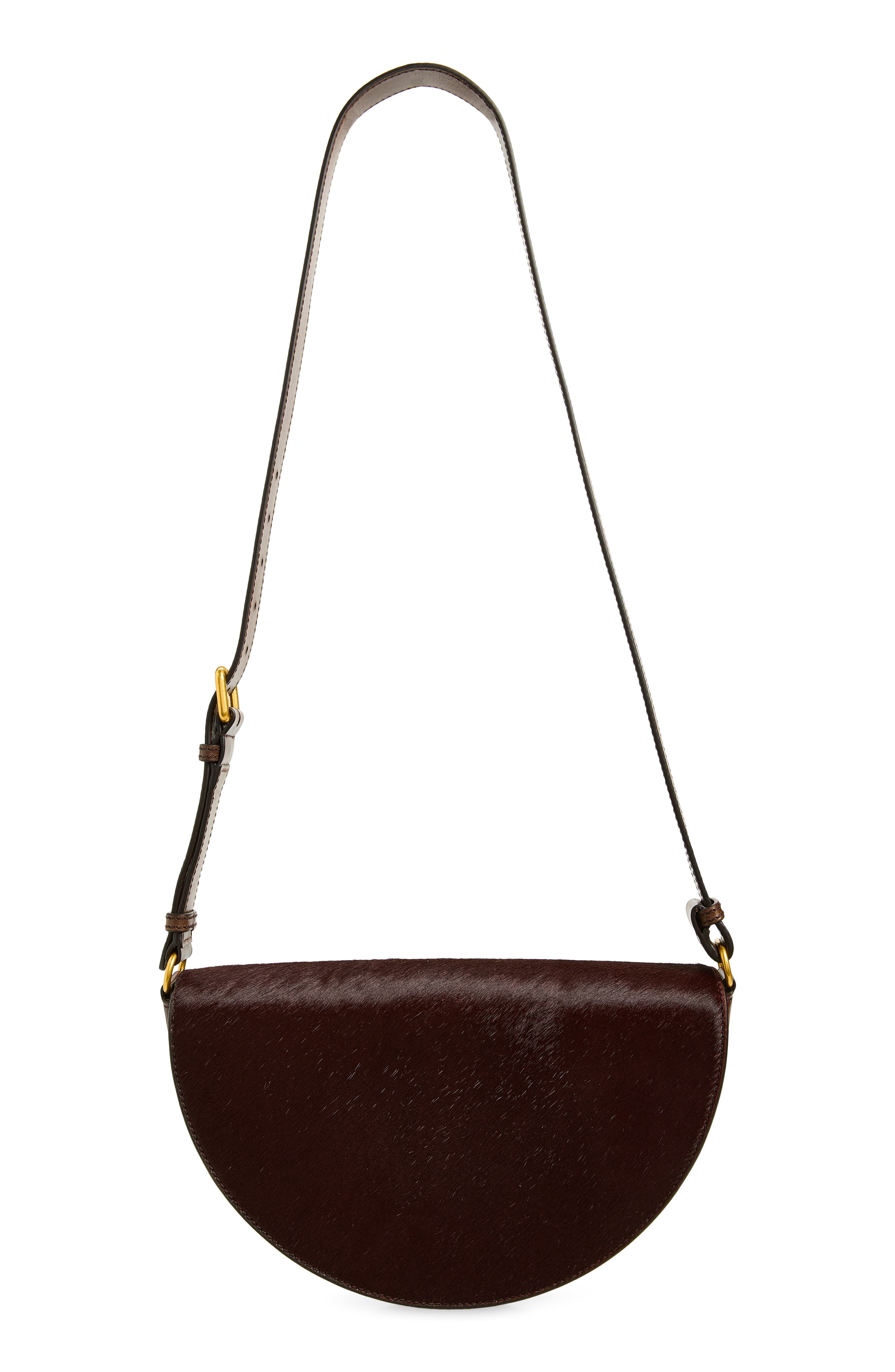 Genuine Calf Hair & Leather Crossbody Bag, Main, color, CHOCO 702