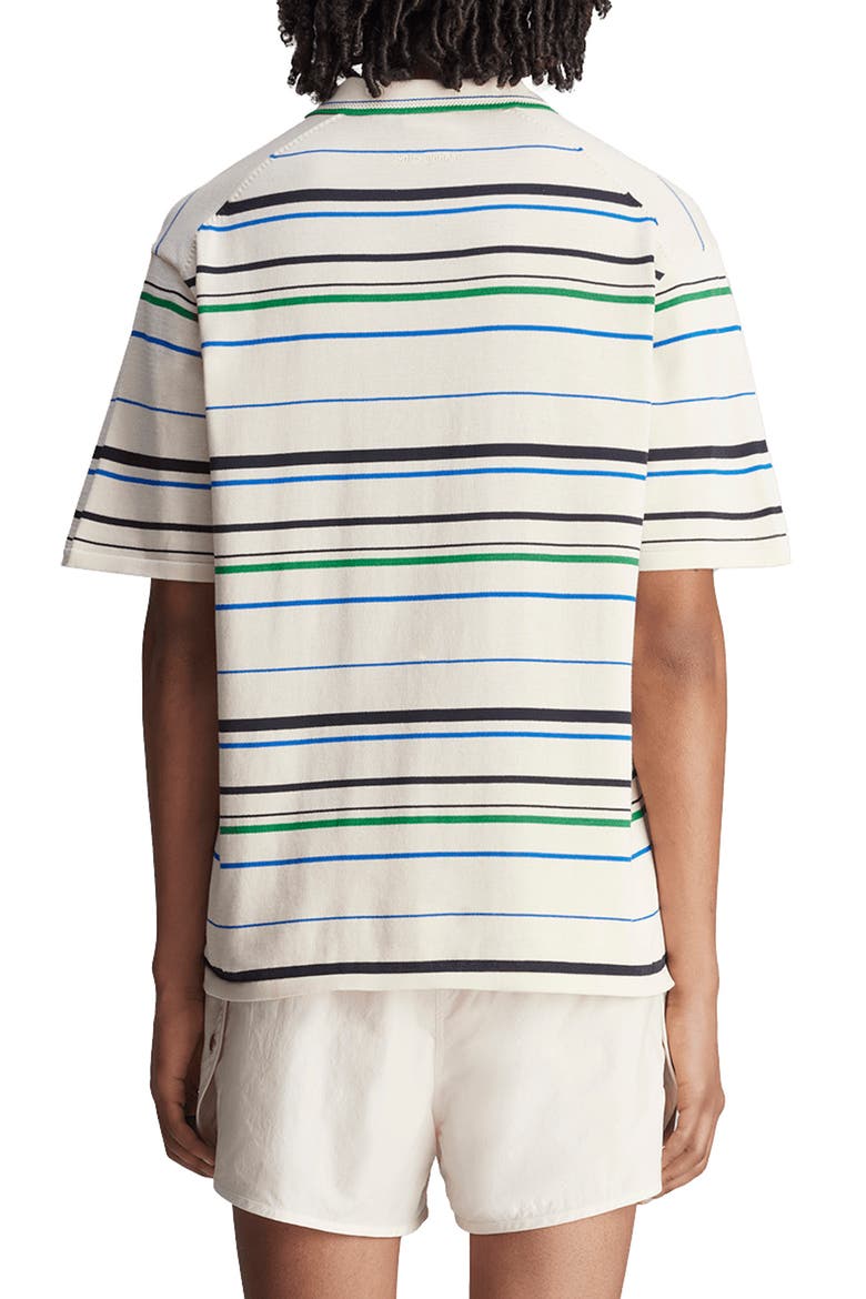 x Wales Bonner Stripe Cotton Blend Polo, Alternate, color, WHITE/ GREEN/ BLUEBIRD/ INDIGO