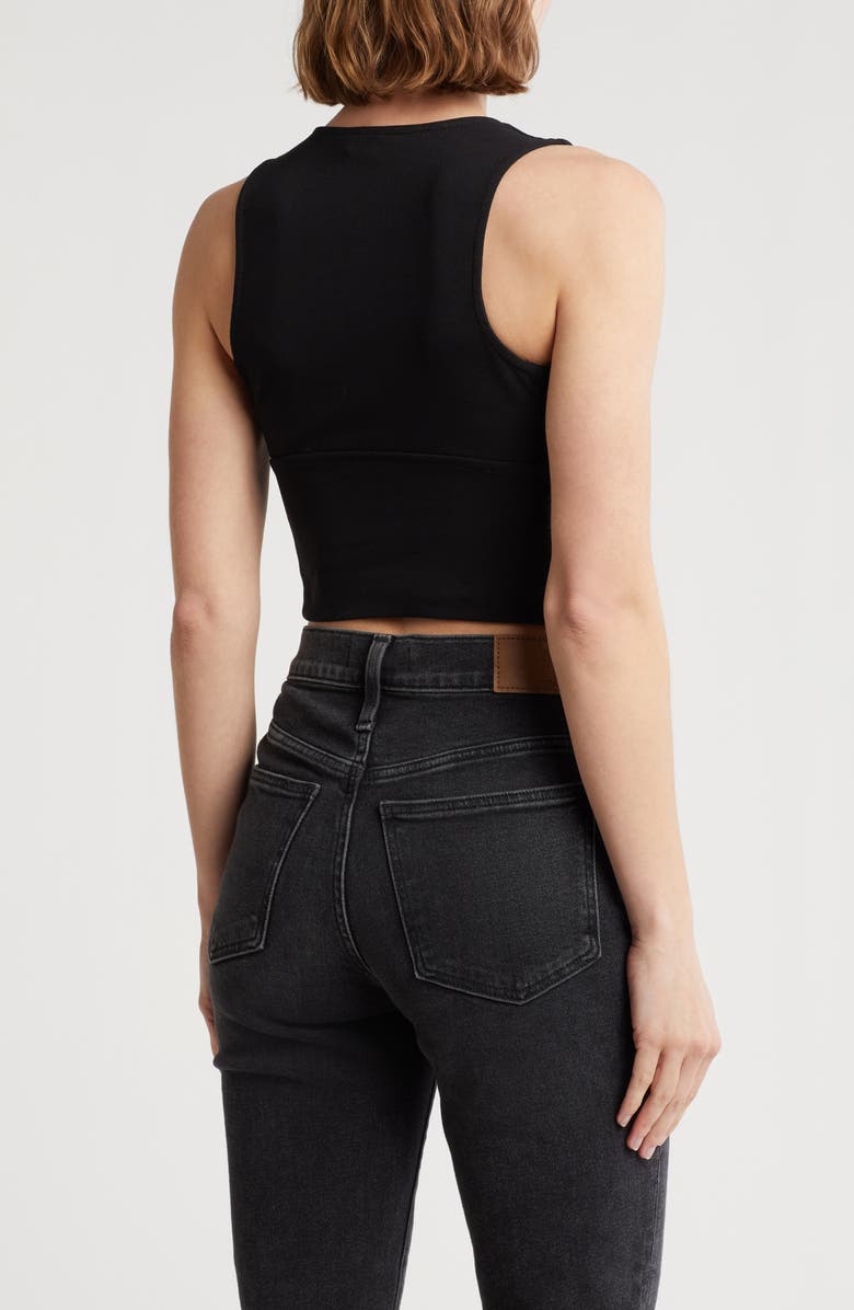 Love By Design Jade Deep V-Neck Crop Top, Alternate, color, Black