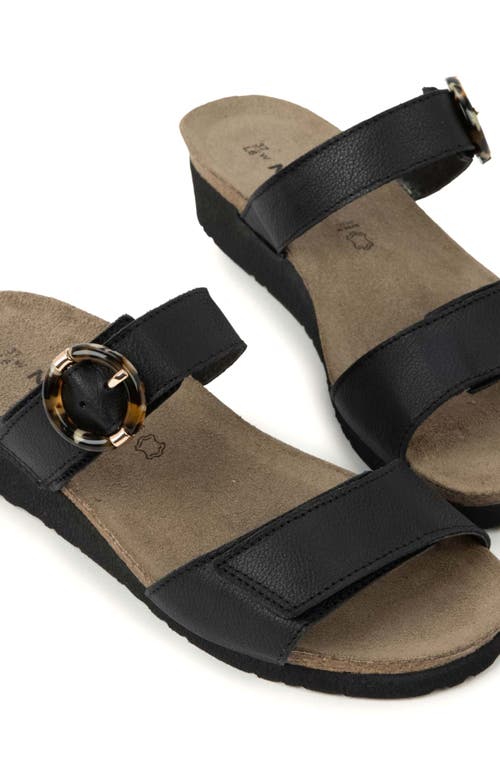 Naot Anabel Slide Sandal In Soft Black Leather
