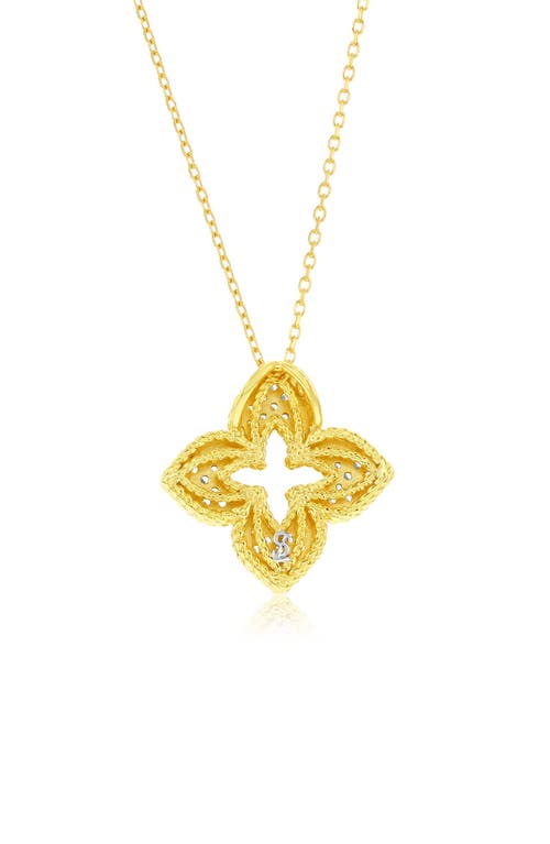 Suzy Levian Pavé Cubic Zirconia Clover Pendant Necklace