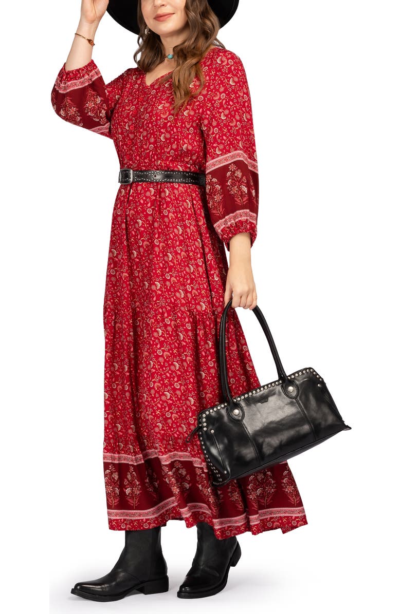 OLD TREND Soul Genuine Leather Studded Structured Shoulder Bag, Alternate, color, Black