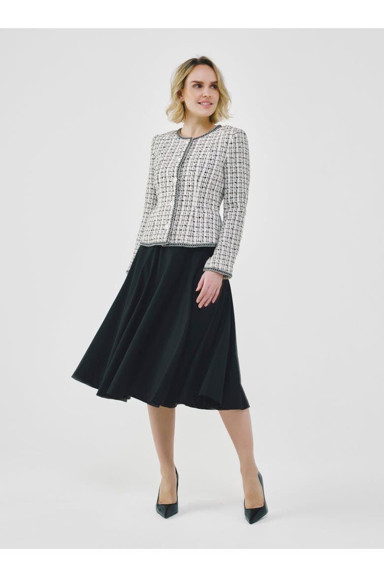 Signature Fancy Tweed Jacket, Main, color, Black & White