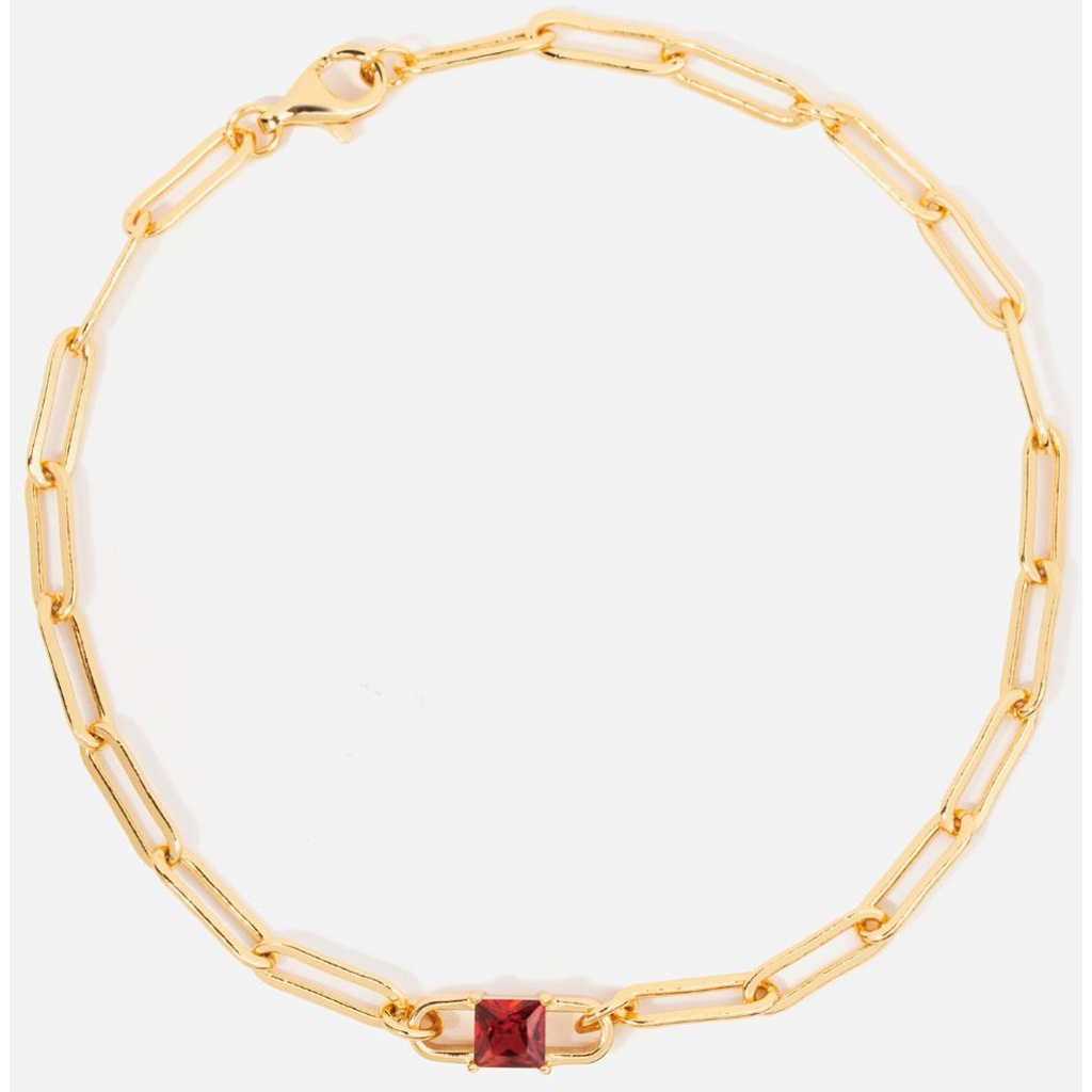 Little Sky Stone Birthstone Paperclip Chain Bracelet