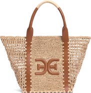 Sam Edelman Marley Open Weave Raffia Collapsible Tote Bag