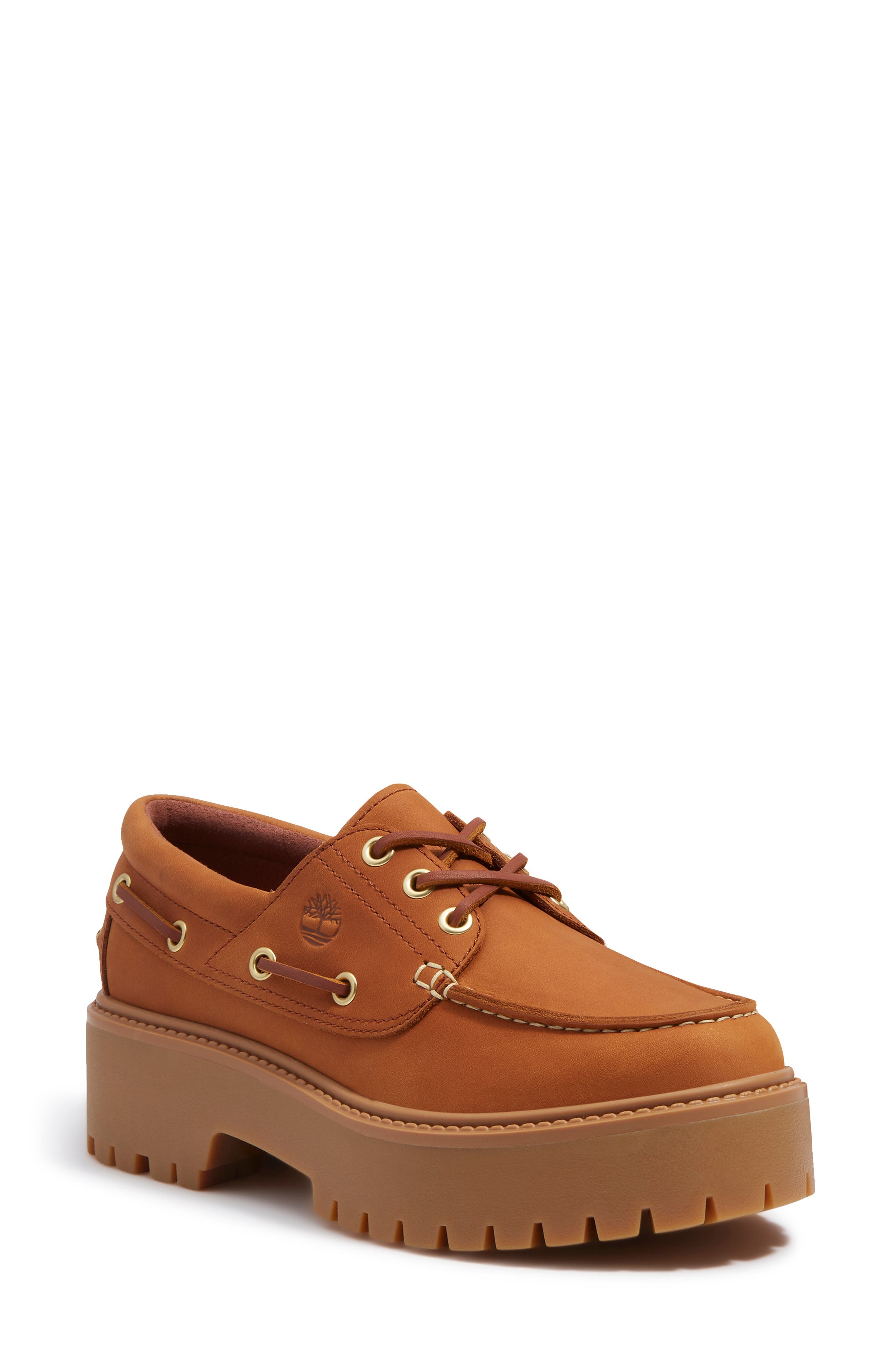 Timberland Stone Street Platform Boat Shoe, Main, color, Rust Nubuck