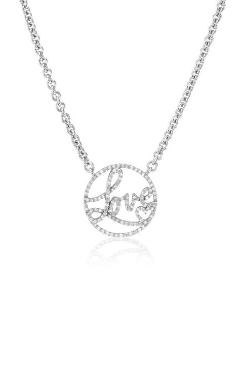 Diamond "Love" Script Necklace