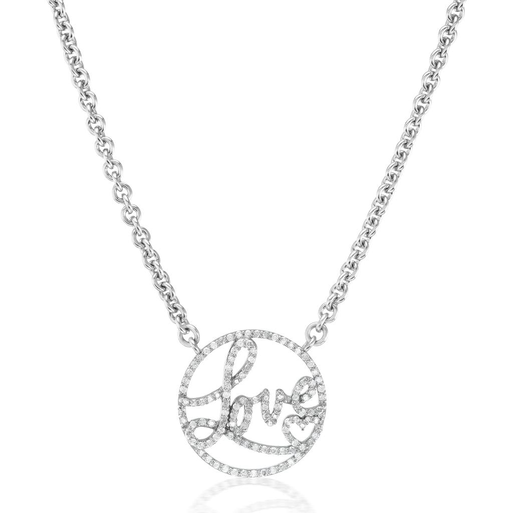 Sheryl Lowe Diamond "love" Script Necklace