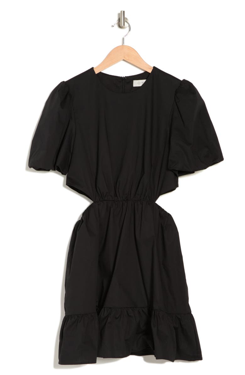 WAYF Cutout Short Sleeve Fit & Flare Minidress, Alternate, color, 