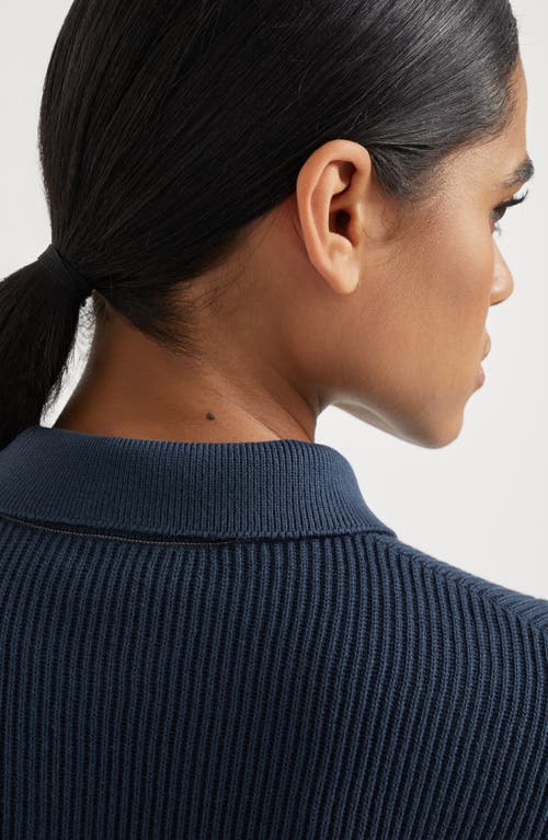 Shop Brunello Cucinelli Polo-style Sweater In Night