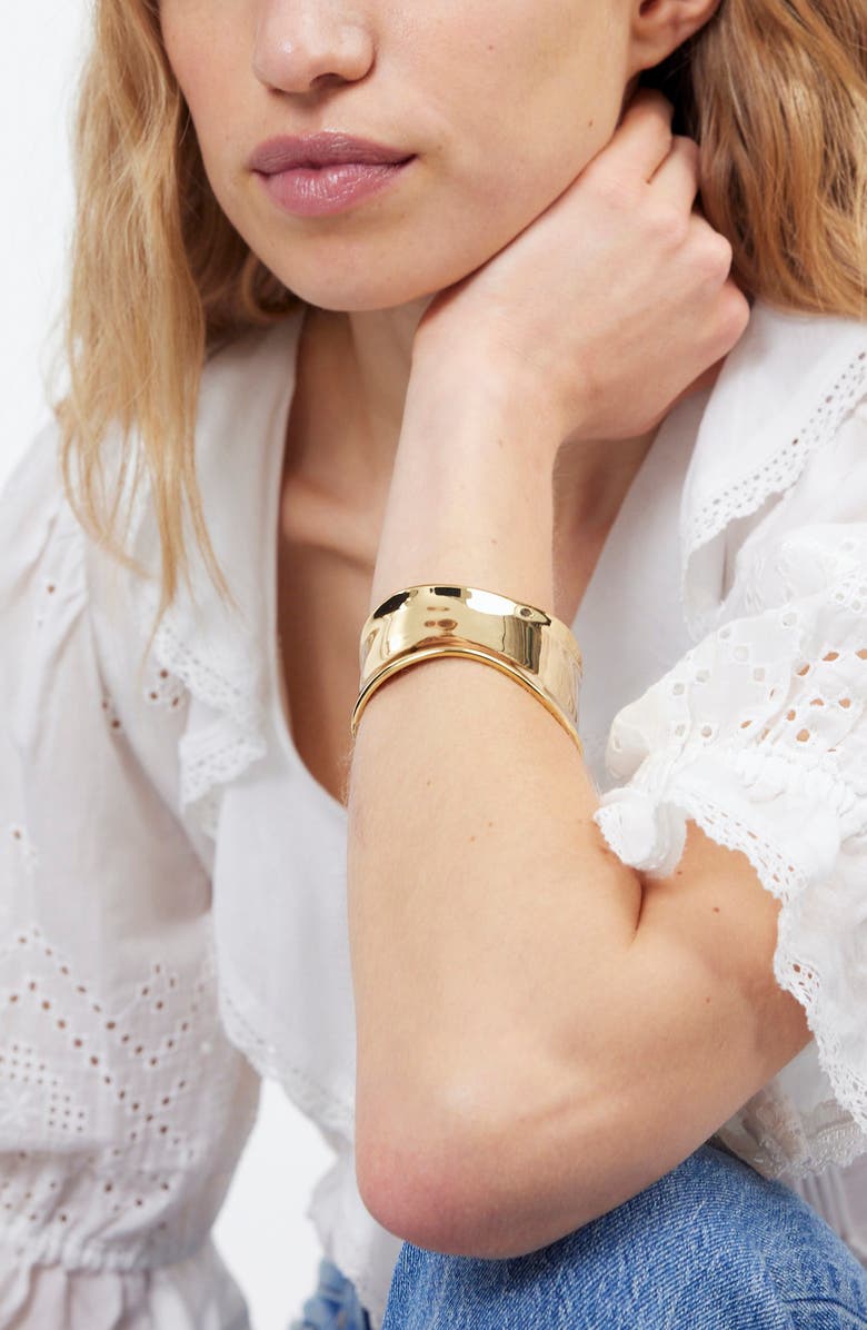 Madewell Wide Cuff Bracelet, Alternate, color, Antique Gold