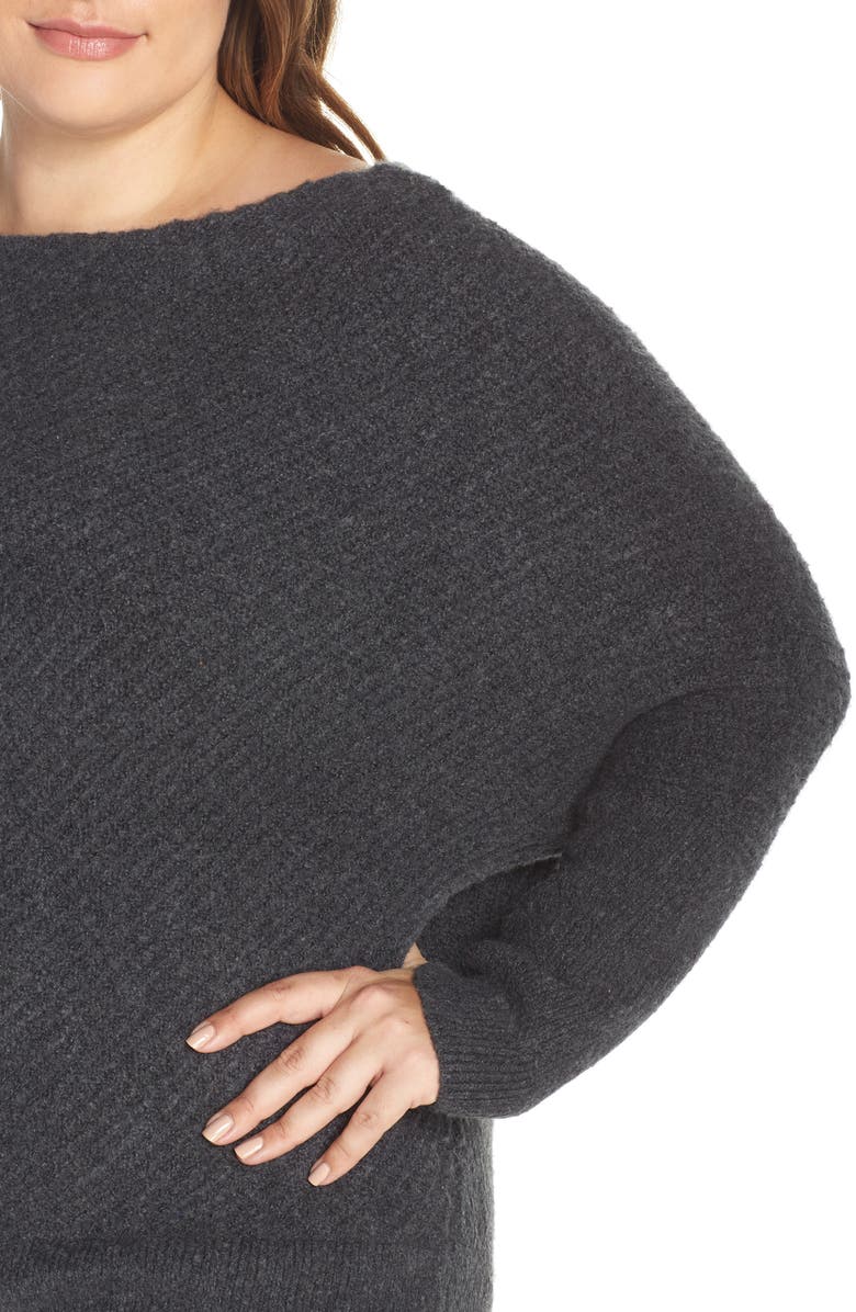 Caslon<sup>®</sup> Asymmetrical Rib Knit Sweater, Alternate, color,
