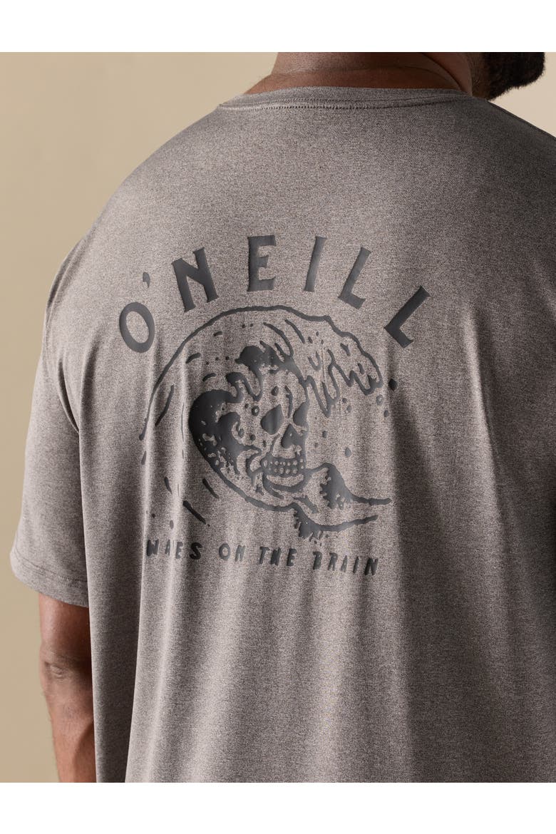 Big & Tall Wave Brain UPF Graphic Tee, Alternate, color, GARGOYLE MELANGE