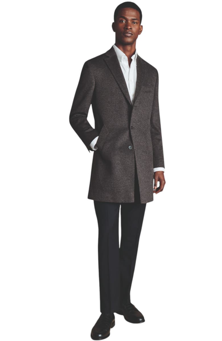 Charles Tyrwhitt Pure Wool Overcoat, Alternate, color, Dark Grey