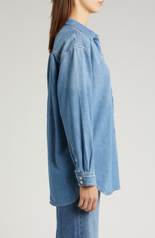 Frame The Beach Oversize Denim Button-up Shirt In Beach Clean
