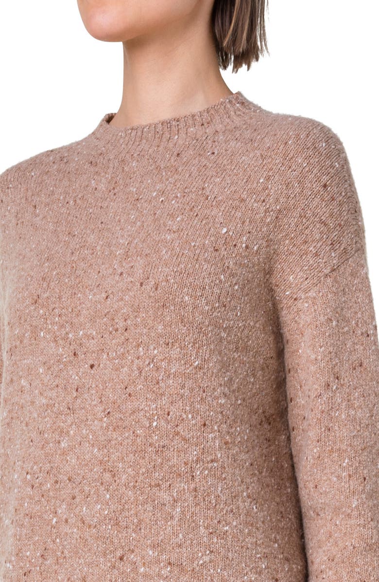 Akris Cashmere Tweed Crewneck Sweater, Alternate, color, 