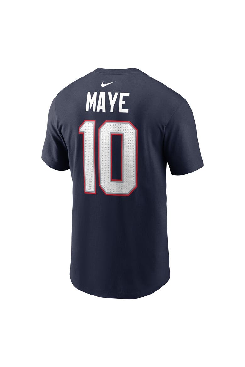Men's Nike Drake Maye Navy New England Patriots First Round Pick Name & Number T-Shirt, Alternate, color, Navy