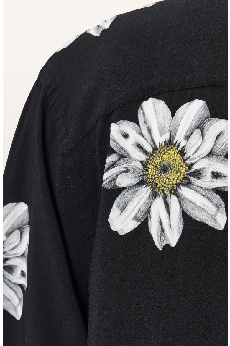 Petal Camp Shirt, Alternate, color, JET BLACK
