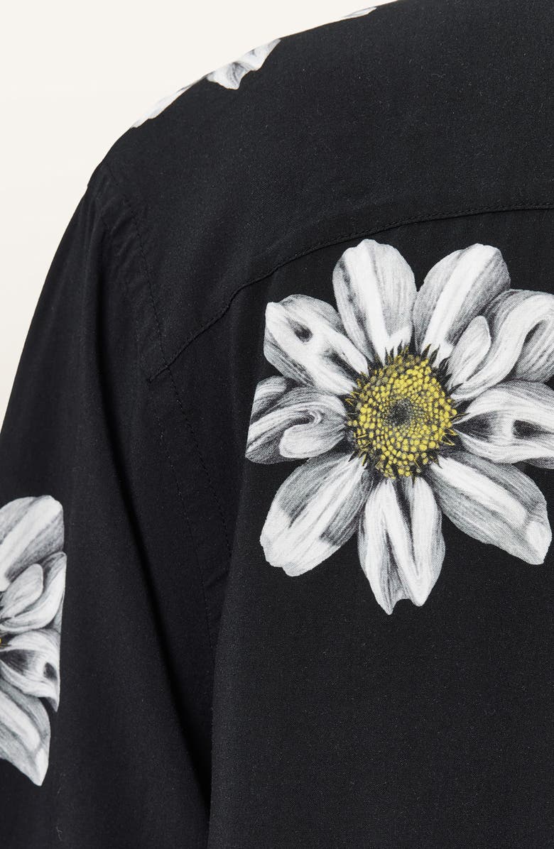 AllSaints Petal Camp Shirt, Alternate, color, Jet Black