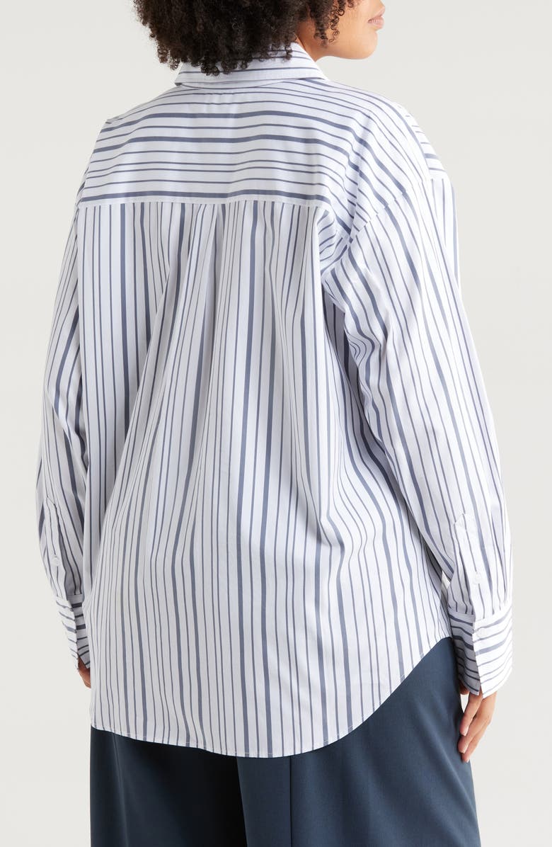 Nordstrom Stripe Cotton Poplin Button-Up Shirt, Alternate, color,