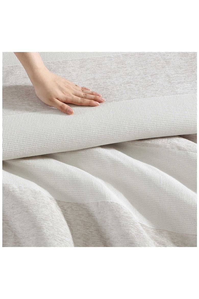 Chenille Waffle Stripe Comforter Set, Alternate, color, MOONLIGHT