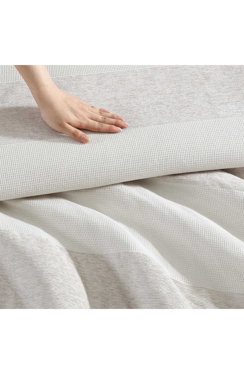 Vera Wang Chenille Waffle Stripe Comforter Set, Alternate, color, Moonlight