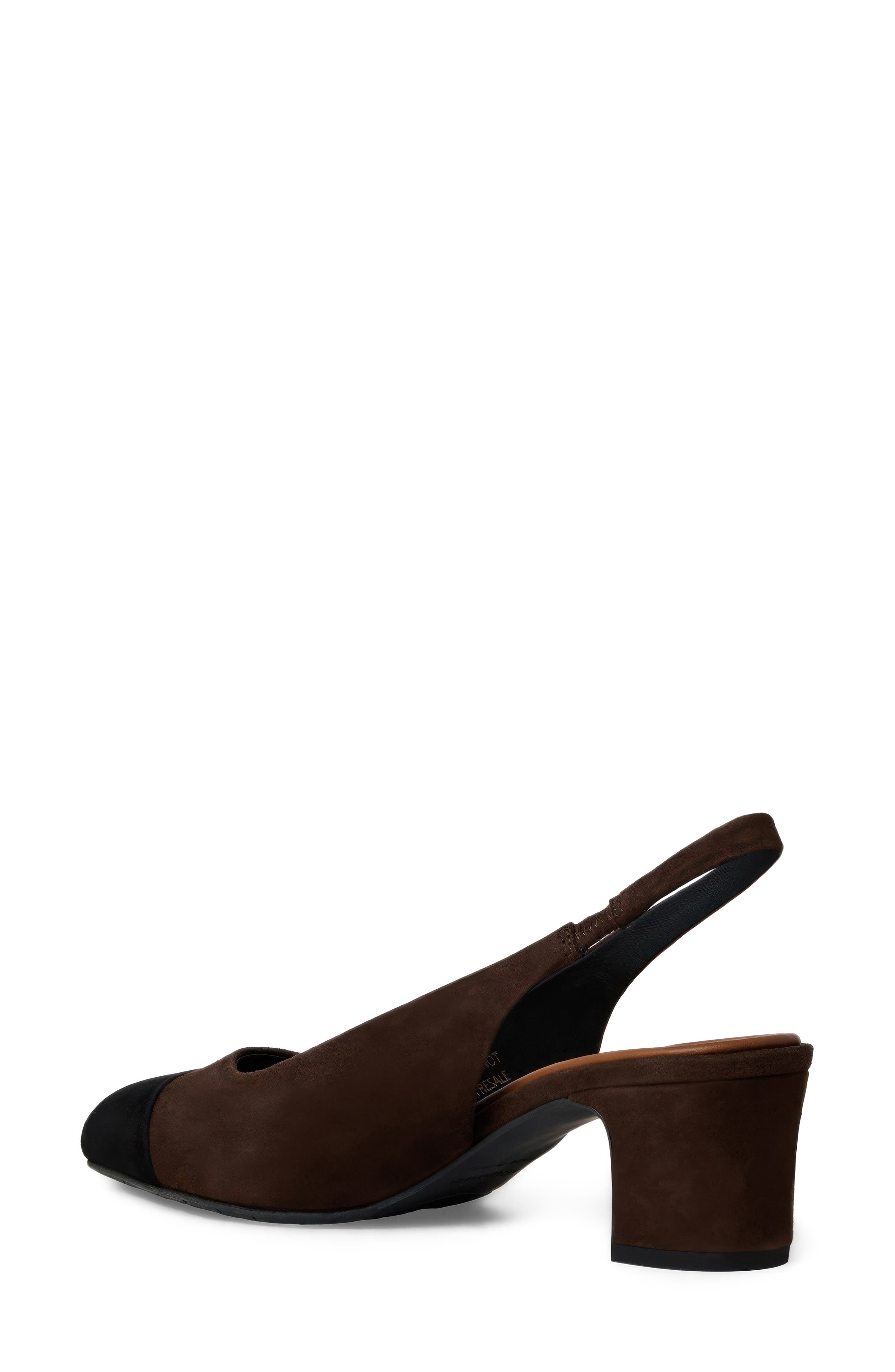 Tiphaine Slingback Pump, Alternate, color, ESPRESSO/ BLACK SUEDE