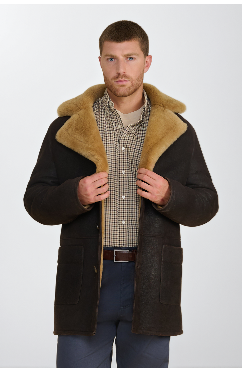 FURNIQ UK William Shearling Coat, Main, color, Brown