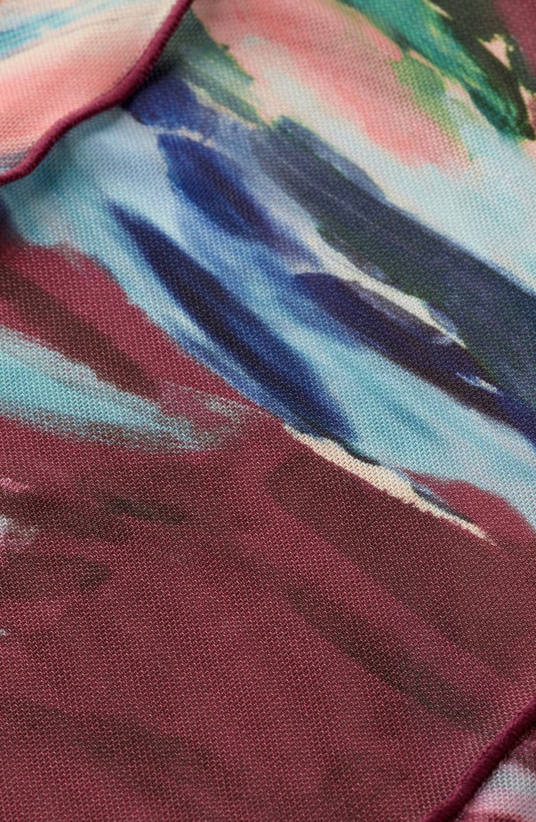 Scotch & Soda Patchwork Print Mesh Top, Alternate, color, Abstract Mountain