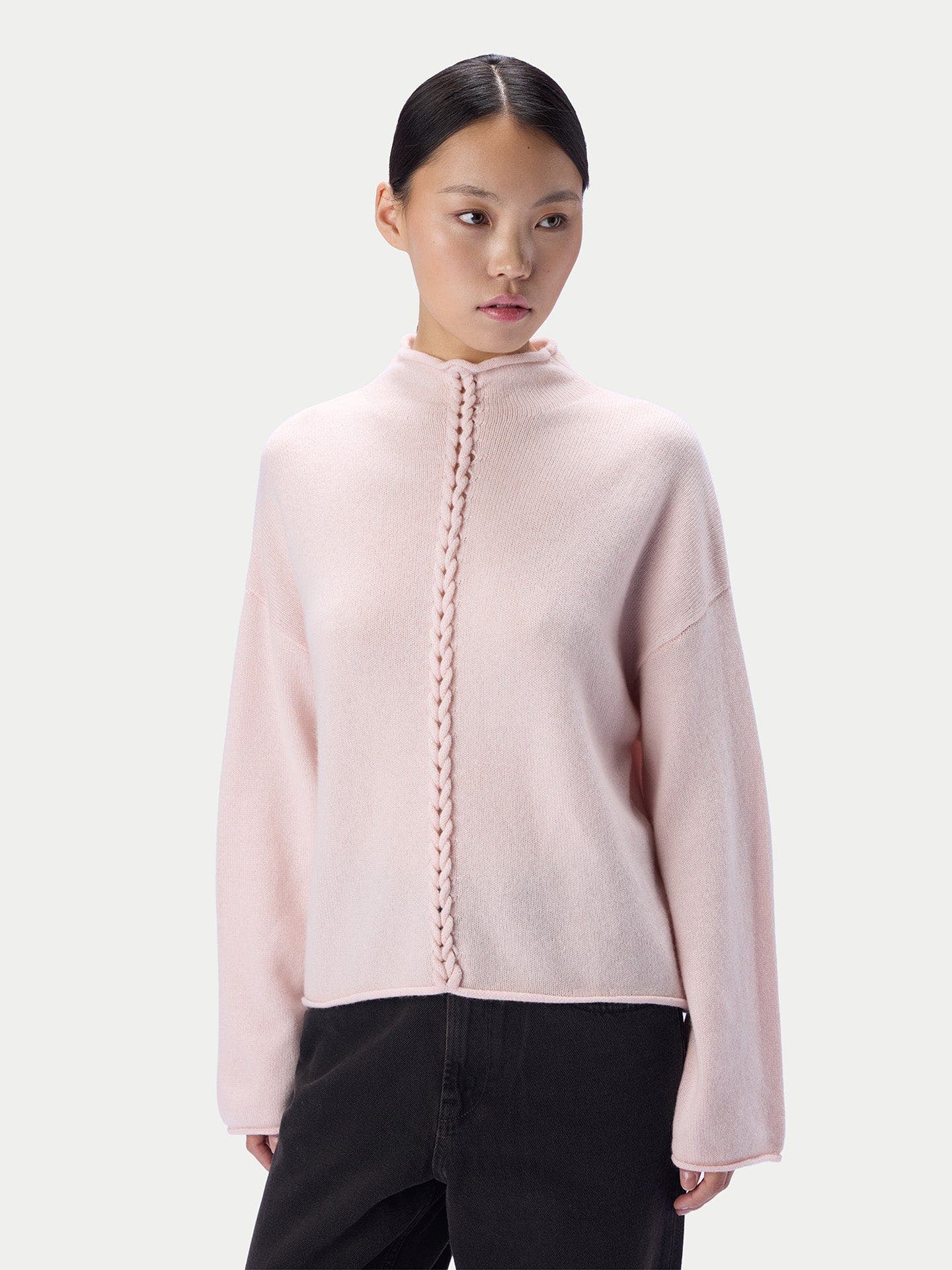 Gobi Cashmere Cashmere Braided-cable High-neck Sweater (Women) | Nordstrom