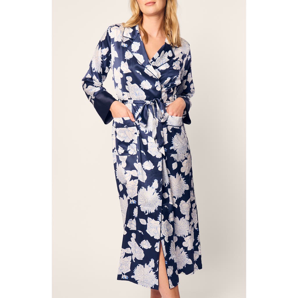 PETITE PLUME PETITE PLUME FLORAL MULBERRY SILK ROBE