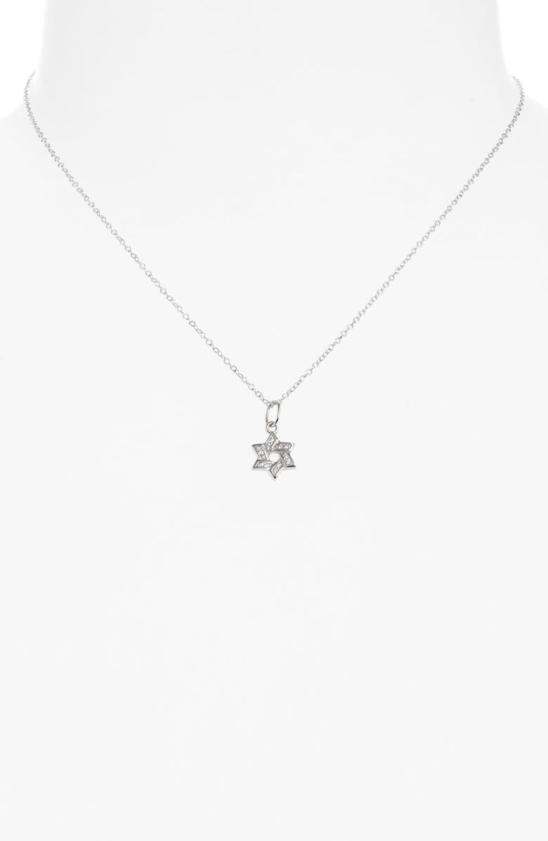Argento Vivo Sterling Silver Argento Vivo Star of David Pavé Pendant Necklace, Alternate, color, 