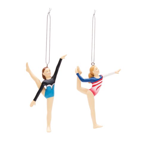 Gymnasts Ornaments Set of 2