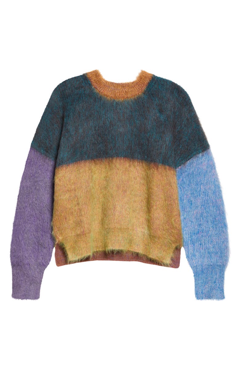 Waste Yarn Project Laerke Brushed Colorblock One of a Kind Crewneck Sweater, Alternate, color, Multi Stripes
